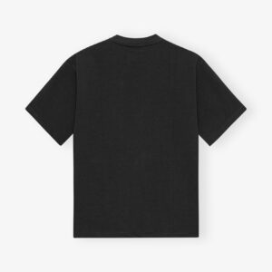 Black Heavy Cotton Drop Shoulder Heart T-shirt