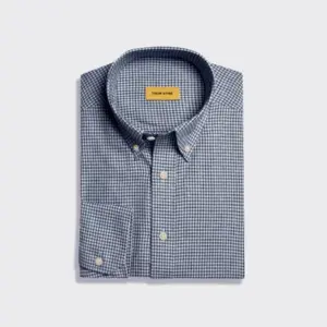 Dark blue checkered business shirt